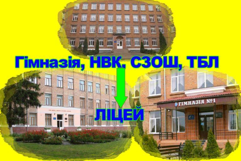 ПЕРЕЙМЕНОВАНО НИЗКУ ЗАКЛАДІВ ЗАГАЛЬНОЇ СЕРЕДНЬОЇ ОСВІТИ ТЕРИТОРІАЛЬНОЇ ГРОМАДИ, ЗМІНЕНО ЇХНІЙ ТИП